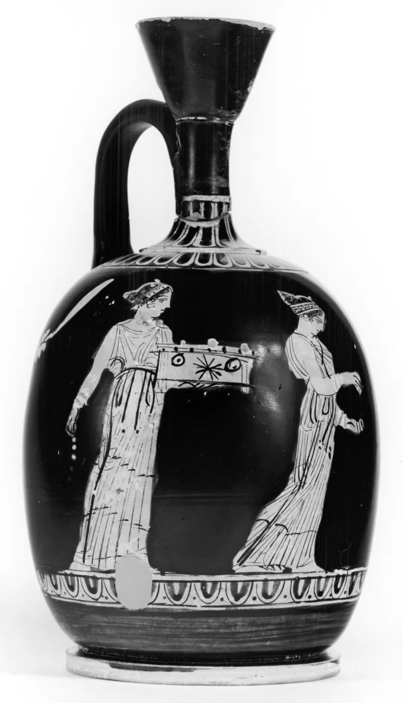 Makaria Painter - Squat Lekythos Depicting Eutychia, Eunomia And Paidia - Walters 48205 - Three Quarter 