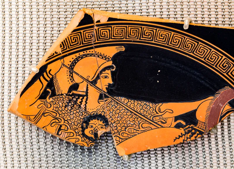 Makron - Arv 461 23 - Athena Fighting Giant - Athens Akropolis Museum 327 - 