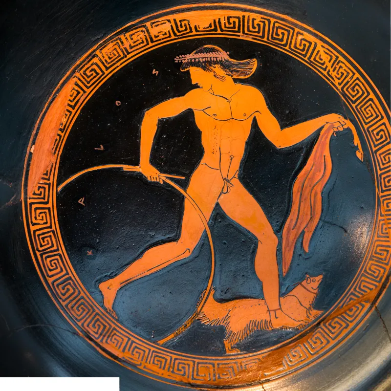 Makron Arv 479 326 Youth With Fur And Hoop Running And Dog 