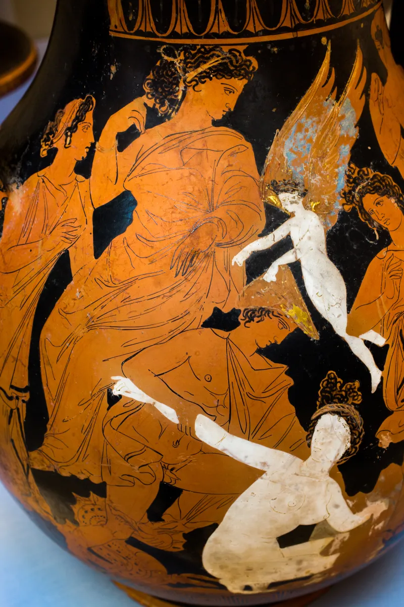 Marsyas Painter Arv 1475 4 Peleus Seizing Thetis At Her Bath - Dionysos With Satyr And 