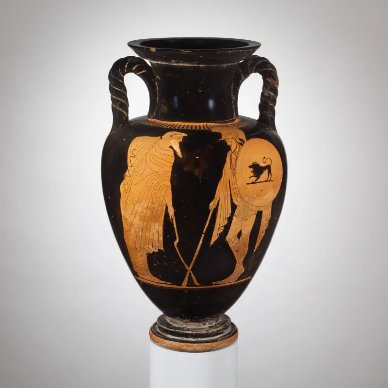 Terracotta Neck-Amphora (Jar) With Twisted Handles Met 