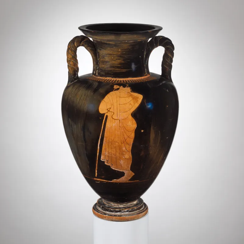 Terracotta Neck-Amphora (Jar) With Twisted Handles Met 