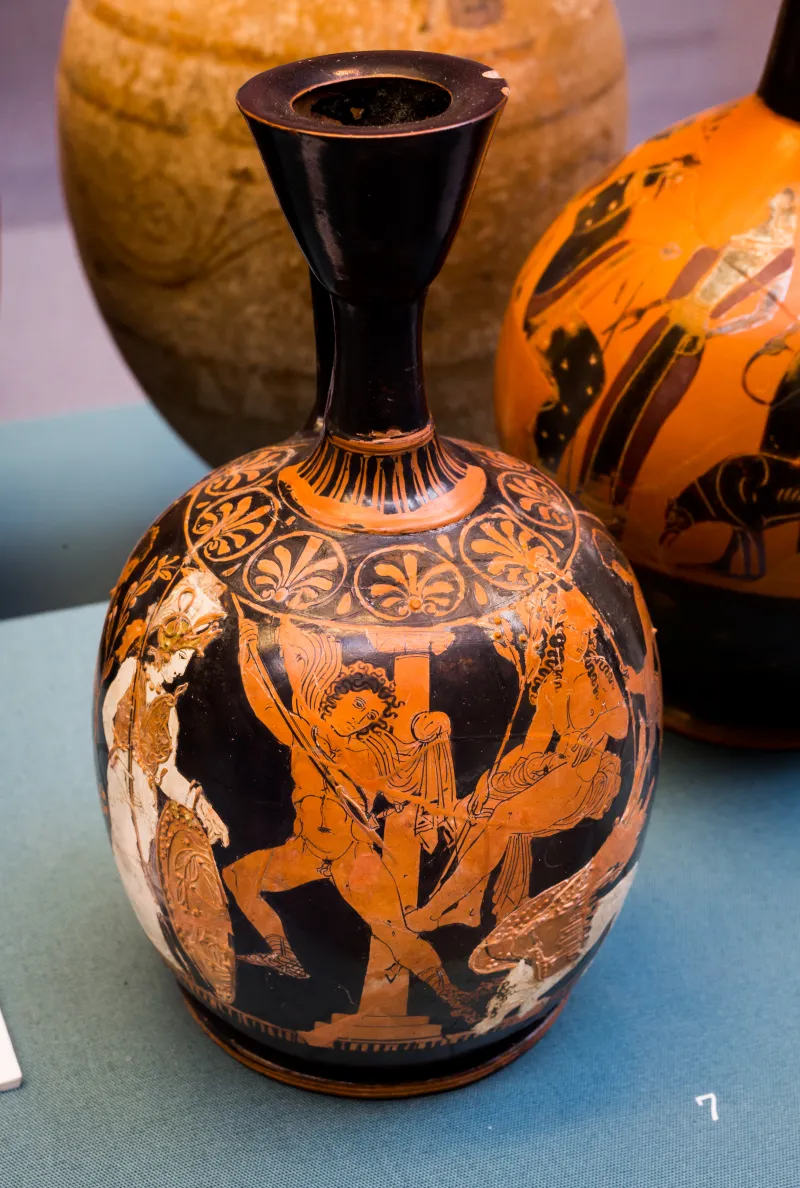 Manner Of The Meidias Painter Arv 1325 49 Oidipus Killing The Sphinx 