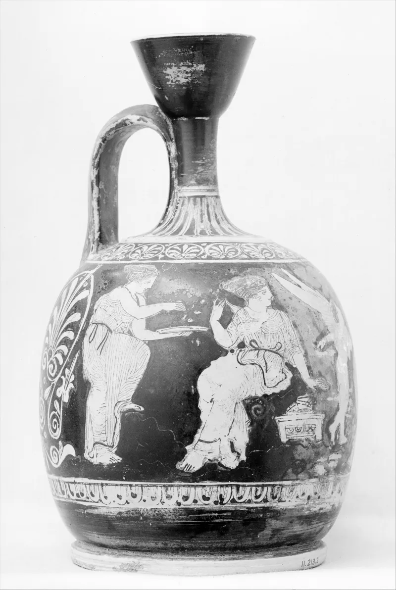 Terracotta Squat Lekythos (Oil Flask) Met 