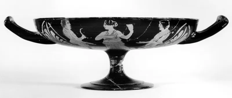 Meleager Painter - Type B Kylix Depicting Maenad And Satyr And Women And Athletes - Walters 4892 - Side 