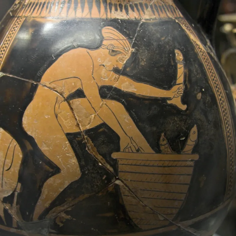 Red Figure Amphora, 480-475 Bc, Nude Woman, Falloi, Am Syracuse, 