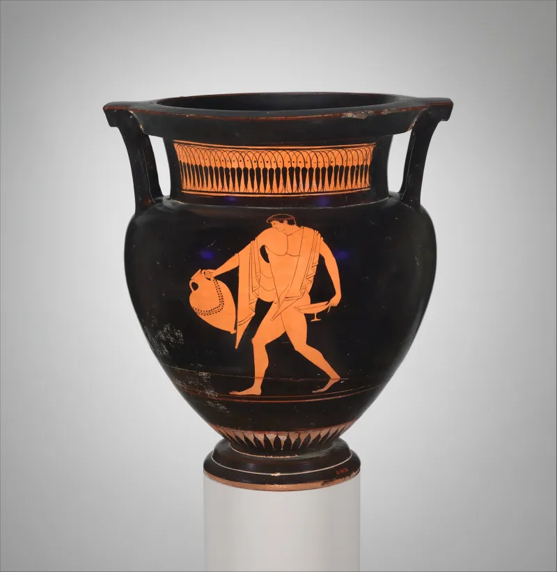 Terracotta Column-Krater (Bowl For Mixing Wine And Water) Met 