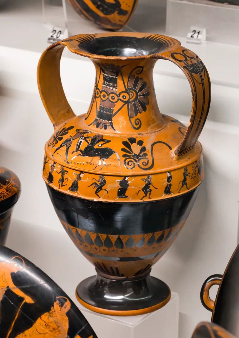 Painter N - Abv 218 14 - Centauromachy - Satyrs At Vintage - Dionysiac Thiasos - Roma Mnevg 20863 - 