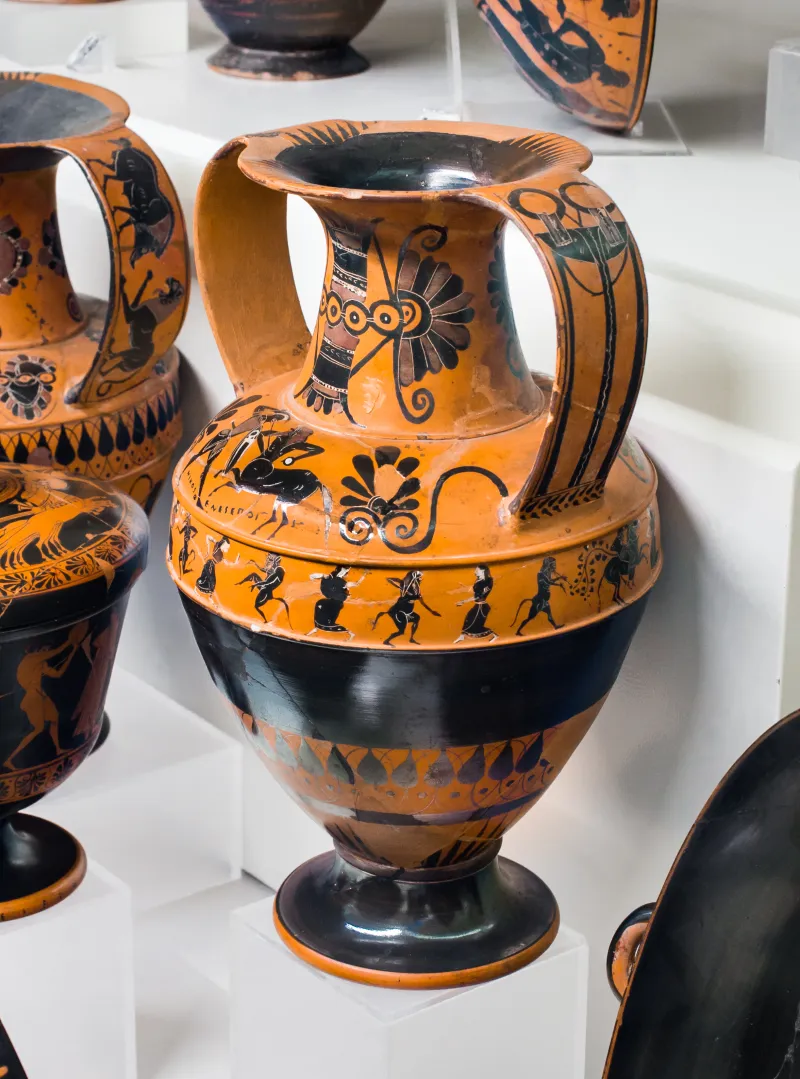 Painter N - Abv 218 14 - Centauromachy - Satyrs At Vintage - Dionysiac Thiasos - Roma Mnevg 20863 - 