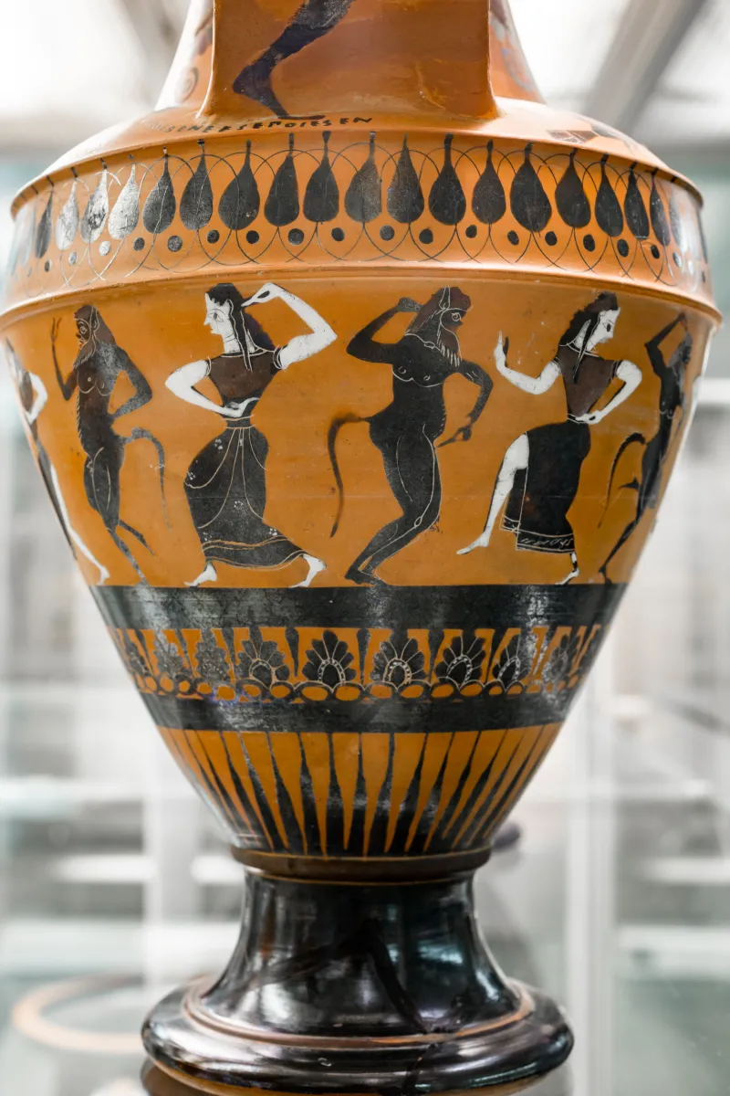Painter N - Abv 219 18 - Cock Between Sirens - Satyrs And Maenads Dancing - London Bm - 1842-0407-22 - 