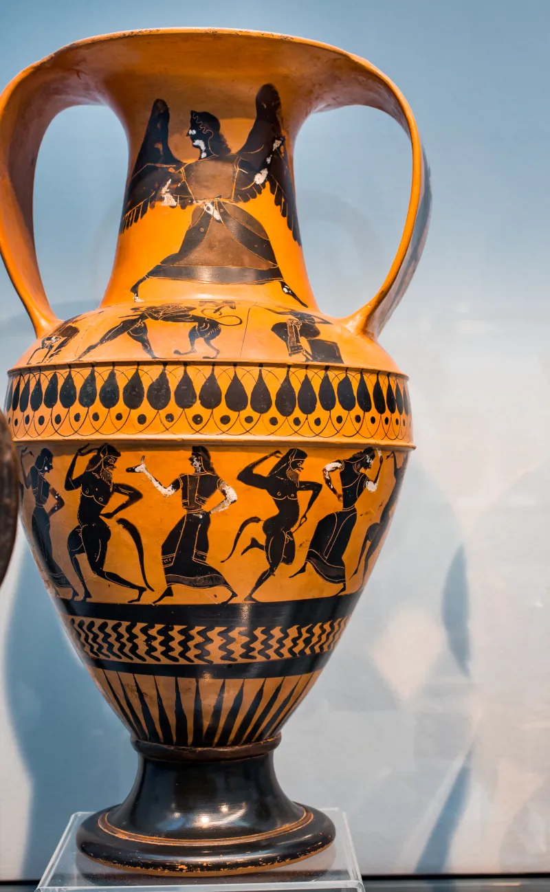 Painter N - Abv 225 3 - Nike - Herakles And The Lion - Satyrs And Maenads Dancing - München As - 