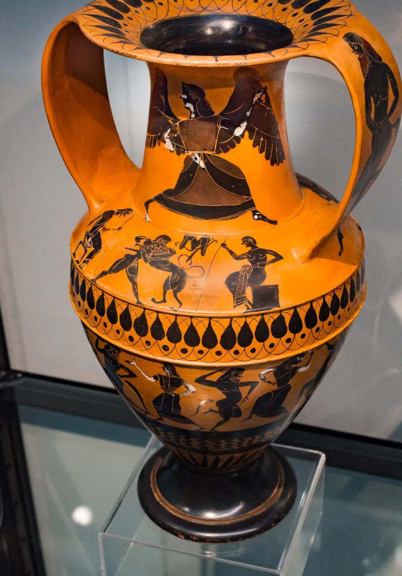 Painter N - Abv 225 3 - Nike - Herakles And The Lion - Satyrs And Maenads Dancing - München As - 
