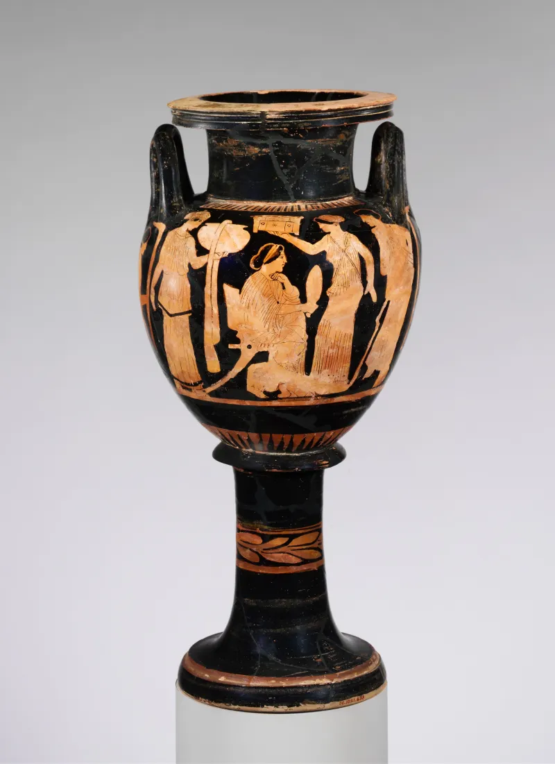 Terracotta Lebes Gamikos (Round-Bottomed Bowl With Handles And Stand Used In Weddings) Met 