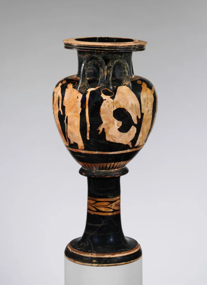 Terracotta Lebes Gamikos (Round-Bottomed Bowl With Handles And Stand Used In Weddings) Met 