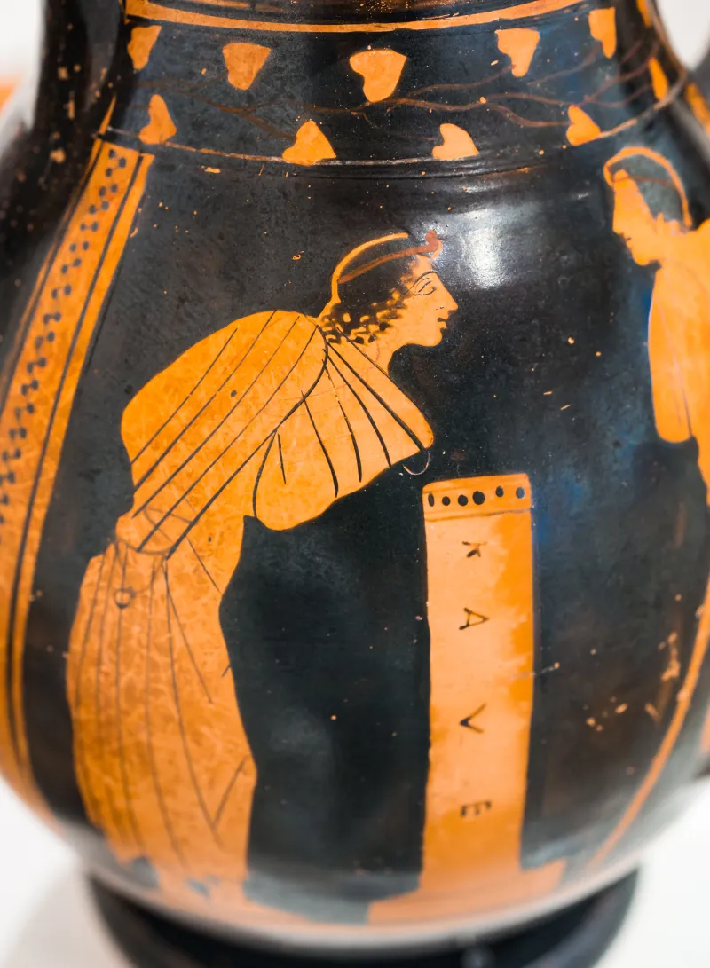 Nausicaa Painter - Arv 1108 12 - Youth Departing - Youths At Pillar - Athens Nam 1400 - 