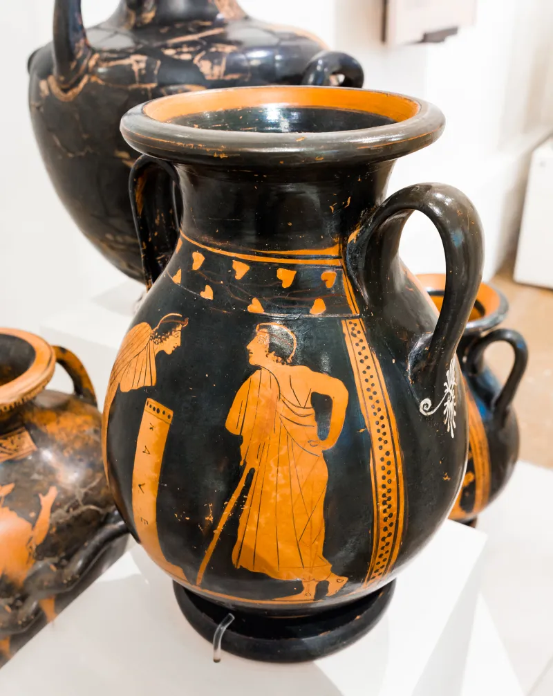 Nausicaa Painter - Arv 1108 12 - Youth Departing - Youths At Pillar - Athens Nam 1400 - 