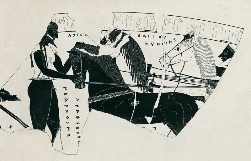 Black-Figure Kantharos By Nearchos, Drawn By Gilliéron (Graef-Langlotz, Von Der I, Pl 36) - Crop 