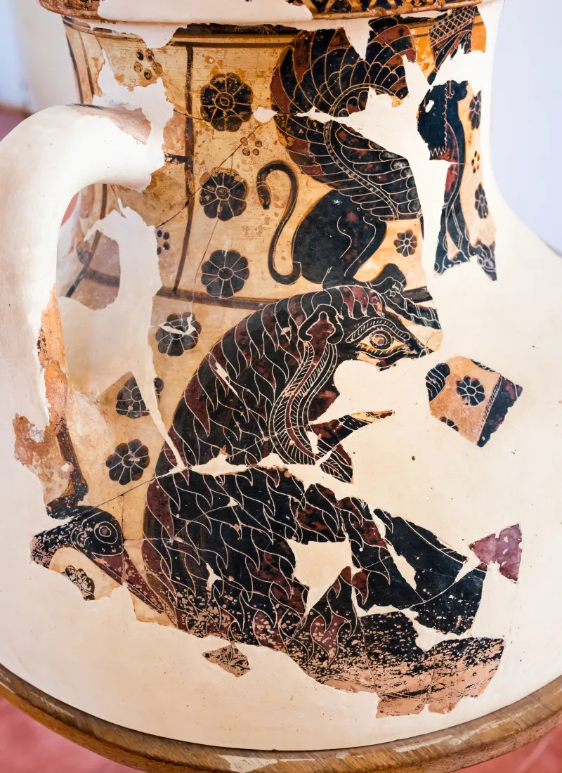 Nessos Painter - Abv 3 1 - Sphinxes - Chimairai - Loop Ornament - Aigina Am 656 - 