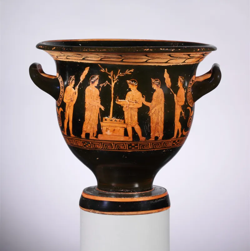 Terracotta Bell-Krater (Bowl For Mixing Wine And Water) Met 