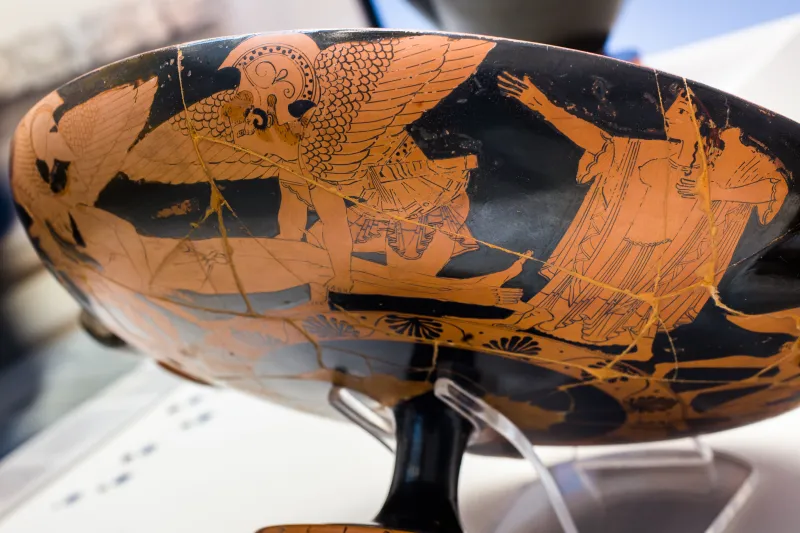 Nikosthenes Painter Arv 126 24 Satyr - Hypnos And Thanatos Carrying The Body Of Sarpedon - Amazons 