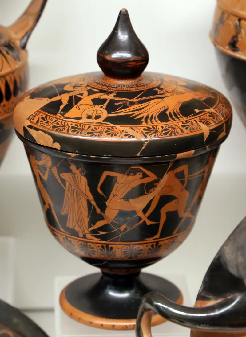 Pittore Di Nikosthenes, Coppa Attica Con Coperchio, 530-520 Ac Dalla Tomba Dei Vasi Greci Alla 