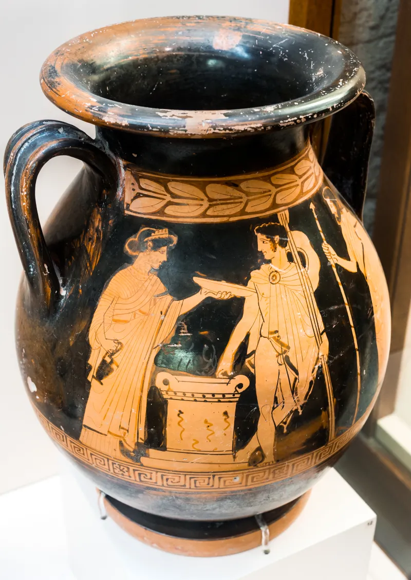 Manner Of The Niobid Painter - Arv 610 24 - Warrior Leaving Home - Draped Youths - Rhodos Am 13205 - 