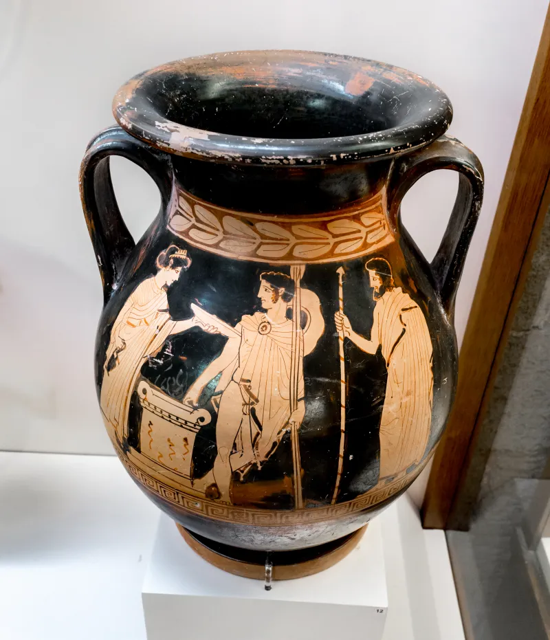 Manner Of The Niobid Painter - Arv 610 24 - Warrior Leaving Home - Draped Youths - Rhodos Am 13205 - 
