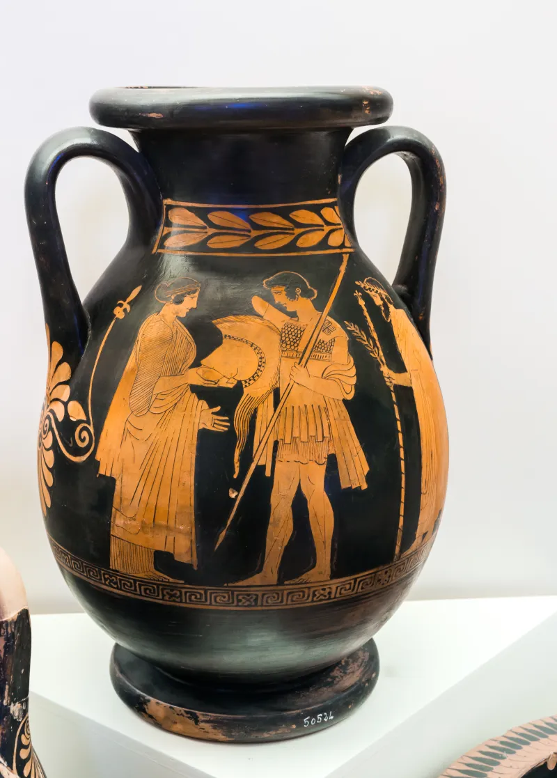 Manner Of The Niobid Painter - Arv 610 28 - Young Warrior Leaving Home - Draped Youths - Roma Mnevg 50524 - 