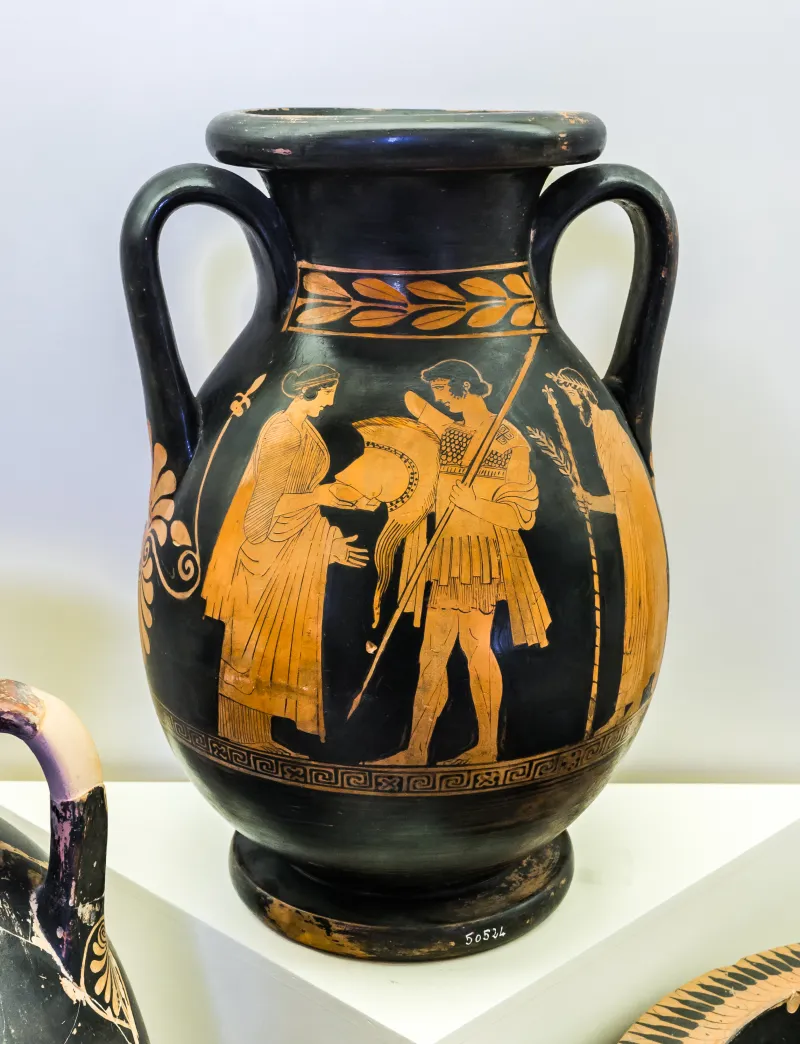 Manner Of The Niobid Painter - Arv 610 28 - Young Warrior Leaving Home - Draped Youths - Roma Mnevg 50524 - 