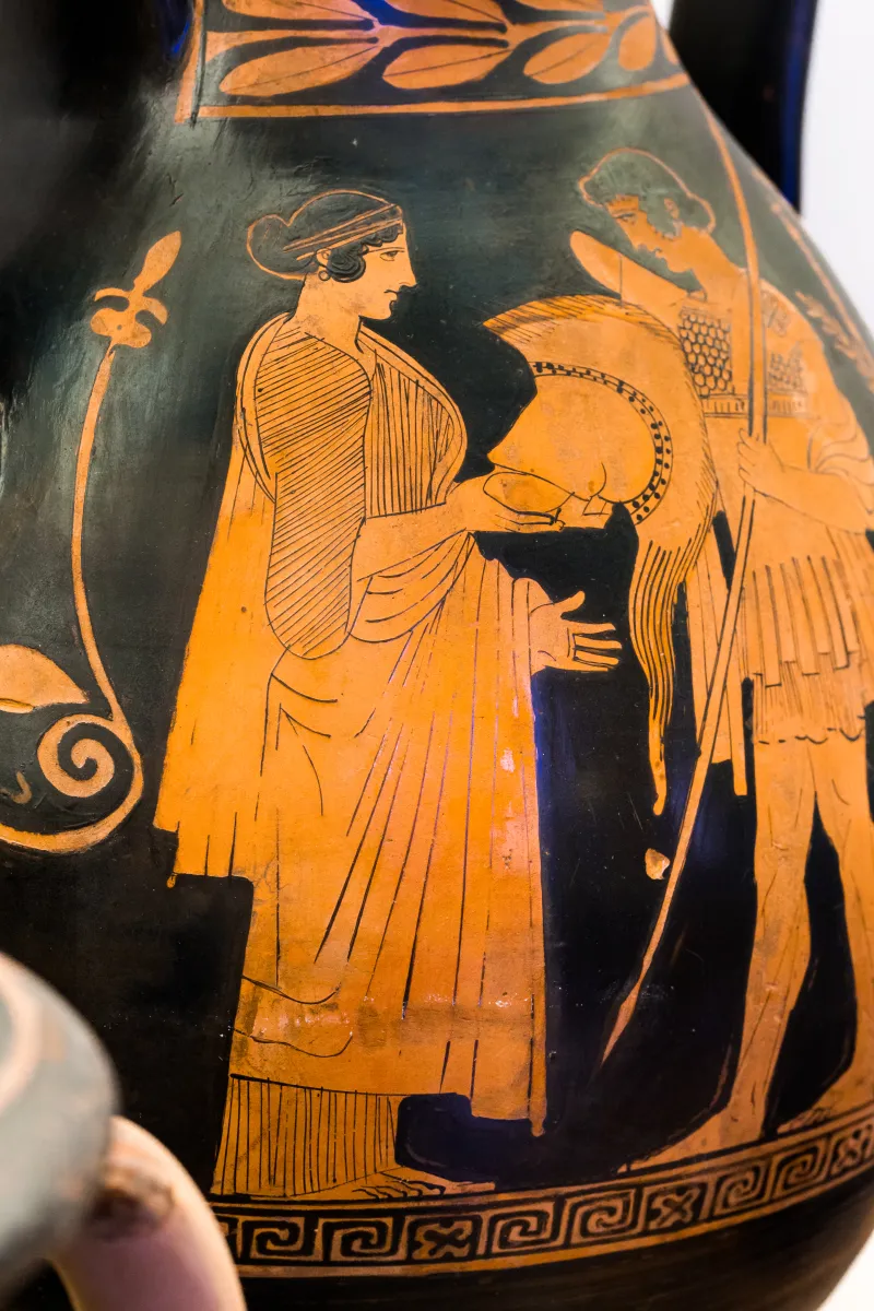Manner Of The Niobid Painter - Arv 610 28 - Young Warrior Leaving Home - Draped Youths - Roma Mnevg 50524 - 