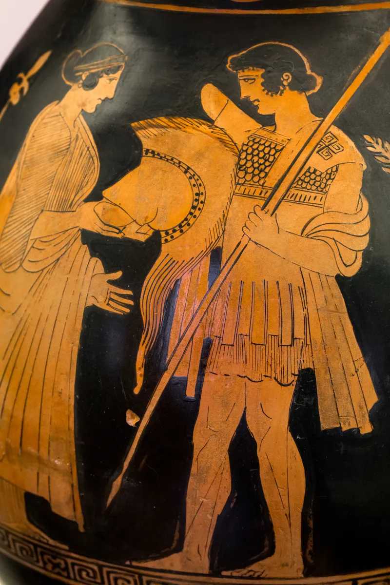 Manner Of The Niobid Painter - Arv 610 28 - Young Warrior Leaving Home - Draped Youths - Roma Mnevg 50524 - 