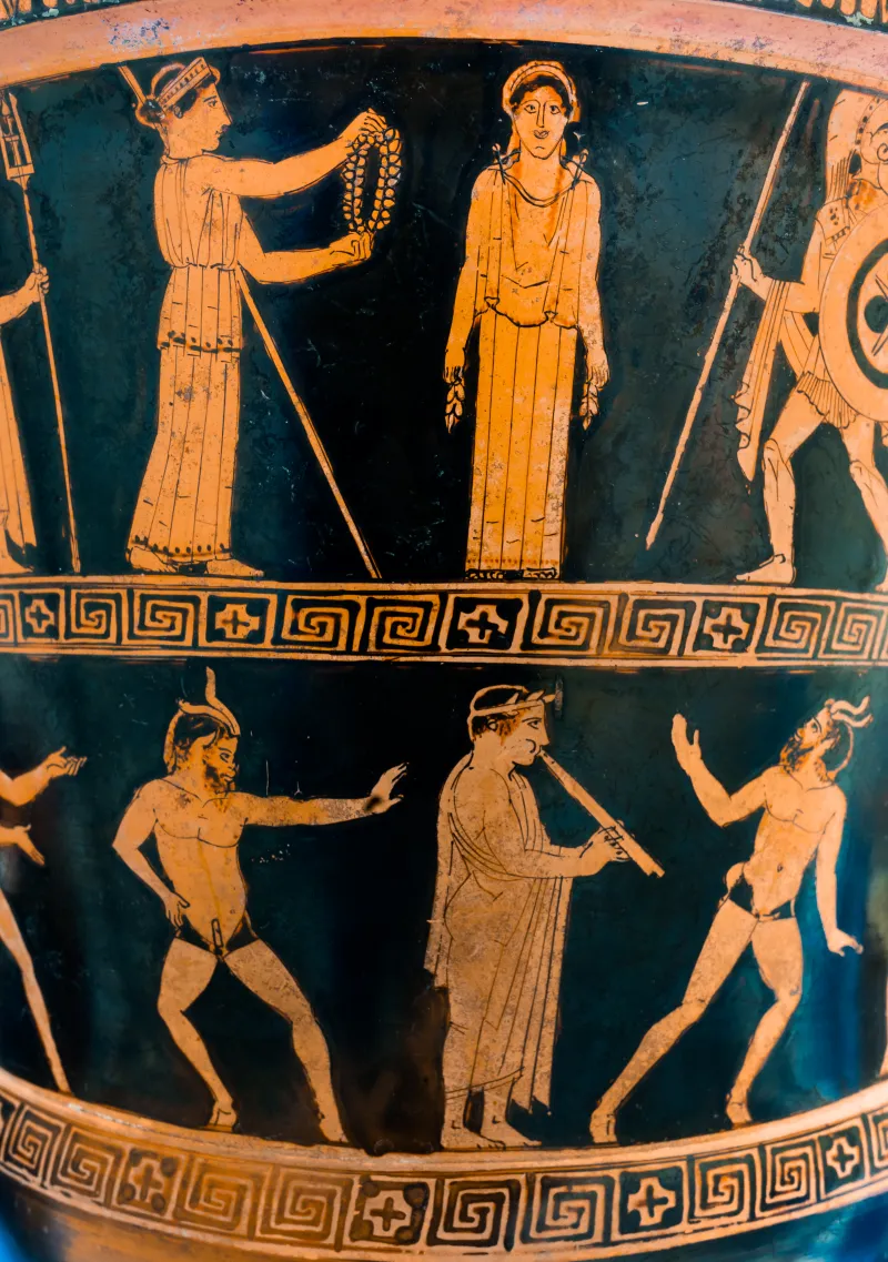 Niobid Painter Arv 601 23 Creation Of Pandora - Chorus Of Women - Pans - Satyrs And Maenad 