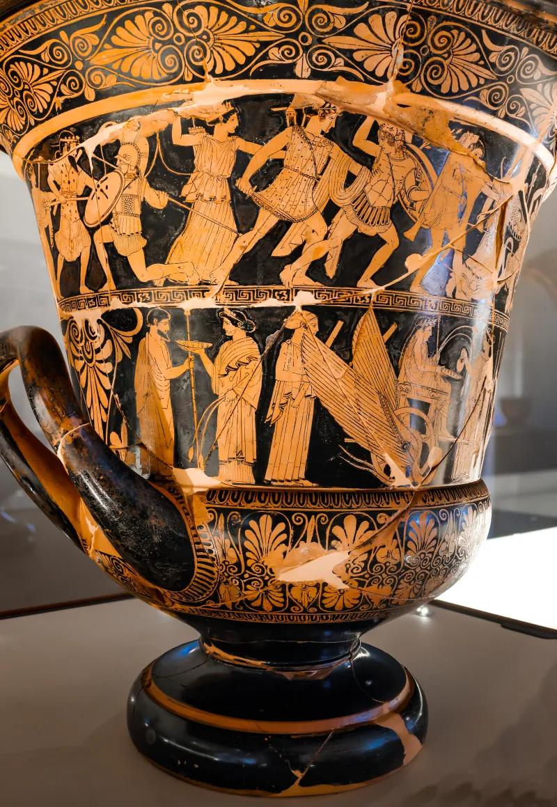 Niobid Painter - Arv 602 24 - Gigantomachy - Triptolemos - Dionysos With Satyr And Maenads - Ferrara Man 2891 - 