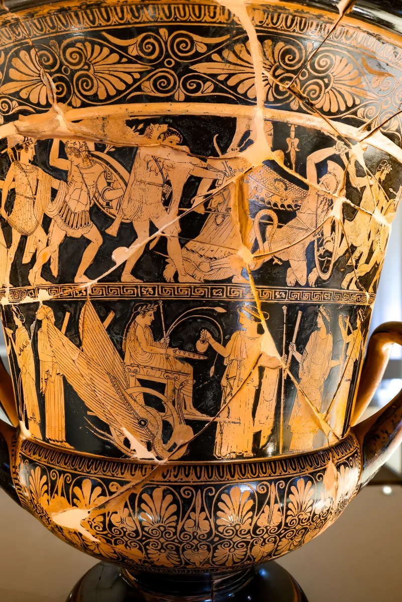 Niobid Painter - Arv 602 24 - Gigantomachy - Triptolemos - Dionysos With Satyr And Maenads - Ferrara Man 2891 - 