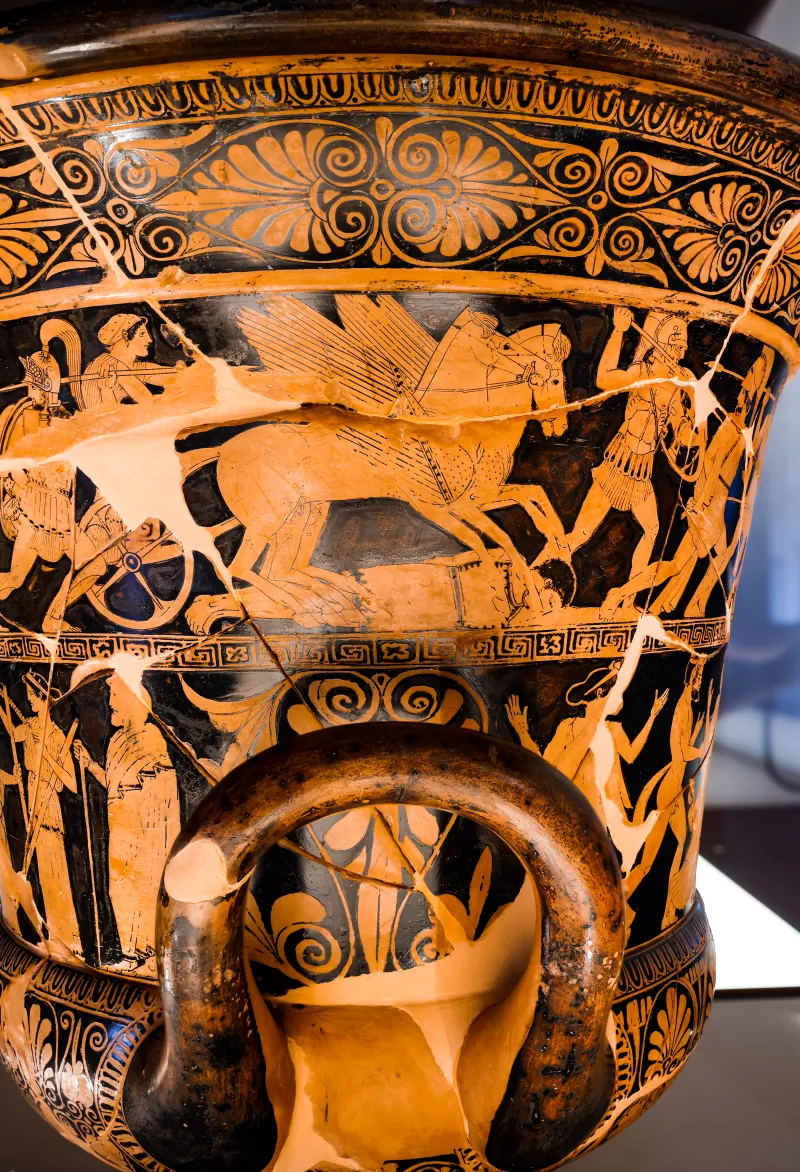 Niobid Painter - Arv 602 24 - Gigantomachy - Triptolemos - Dionysos With Satyr And Maenads - Ferrara Man 2891 - 
