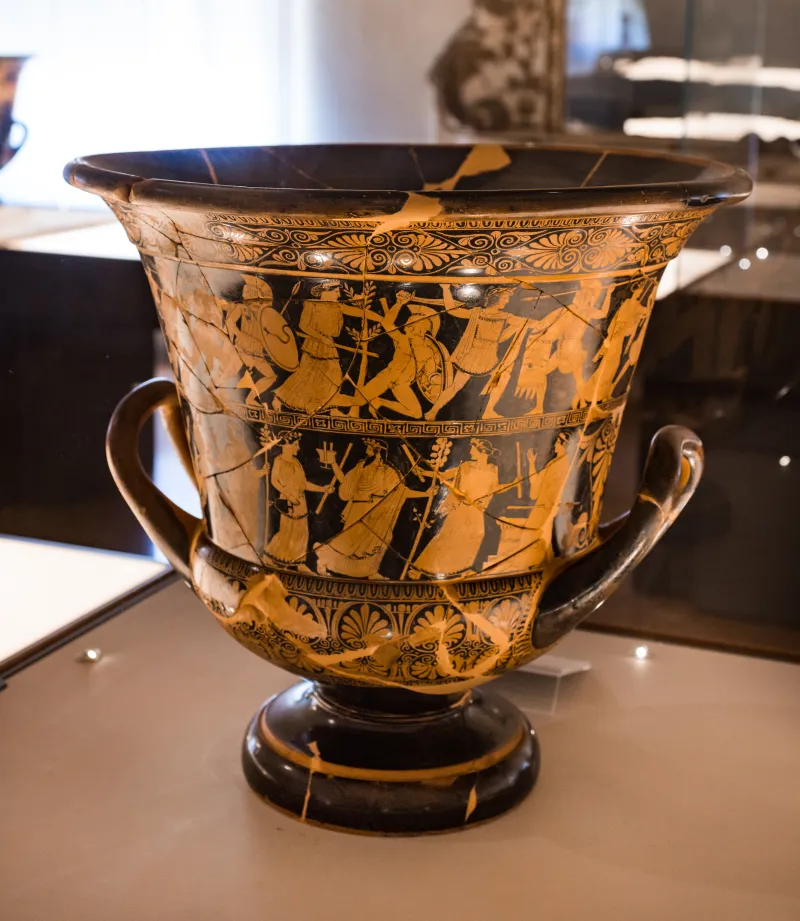 Niobid Painter - Arv 602 24 - Gigantomachy - Triptolemos - Dionysos With Satyr And Maenads - Ferrara Man 2891 - 