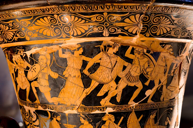 Niobid Painter - Arv 602 24 - Gigantomachy - Triptolemos - Dionysos With Satyr And Maenads - Ferrara Man 2891 - 