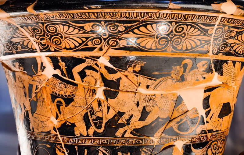 Niobid Painter - Arv 602 24 - Gigantomachy - Triptolemos - Dionysos With Satyr And Maenads - Ferrara Man 2891 - 