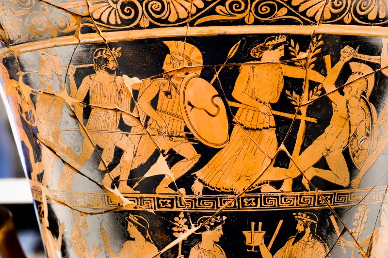 Niobid Painter - Arv 602 24 - Gigantomachy - Triptolemos - Dionysos With Satyr And Maenads - Ferrara Man 2891 - 