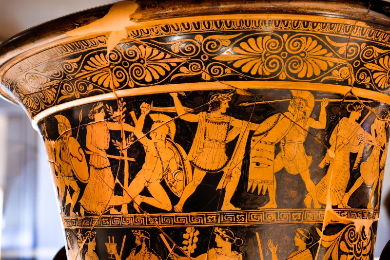 Niobid Painter - Arv 602 24 - Gigantomachy - Triptolemos - Dionysos With Satyr And Maenads - Ferrara Man 2891 - 