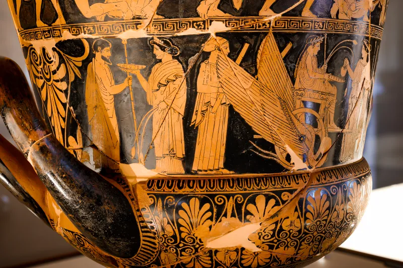 Niobid Painter - Arv 602 24 - Gigantomachy - Triptolemos - Dionysos With Satyr And Maenads - Ferrara Man 2891 - 
