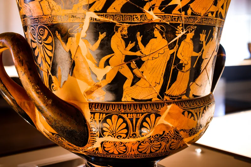 Niobid Painter - Arv 602 24 - Gigantomachy - Triptolemos - Dionysos With Satyr And Maenads - Ferrara Man 2891 - 