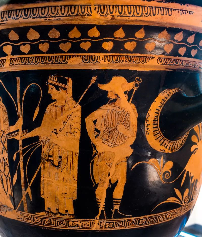 Niobid Painter Arv 603 34 Triptolemos With Demeter Persephone Hermes And Keleos - Zeus And Gods 