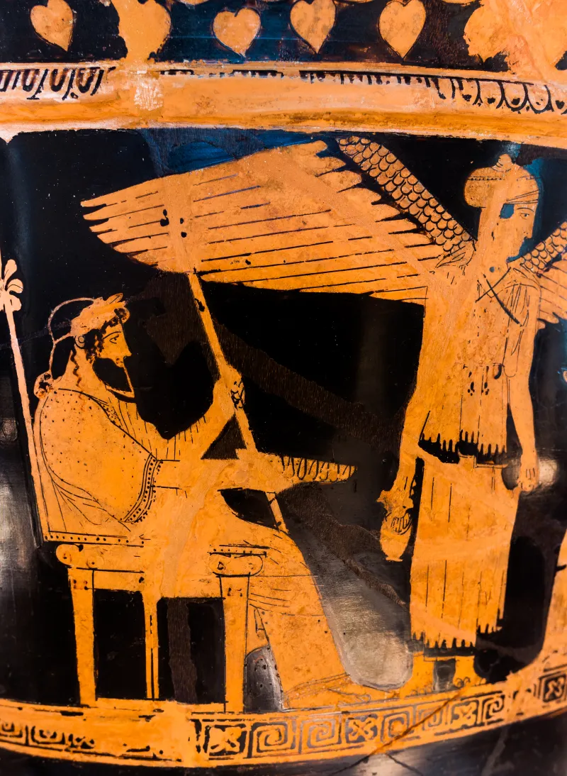 Niobid Painter Arv 603 34 Triptolemos With Demeter Persephone Hermes And Keleos - Zeus And Gods 