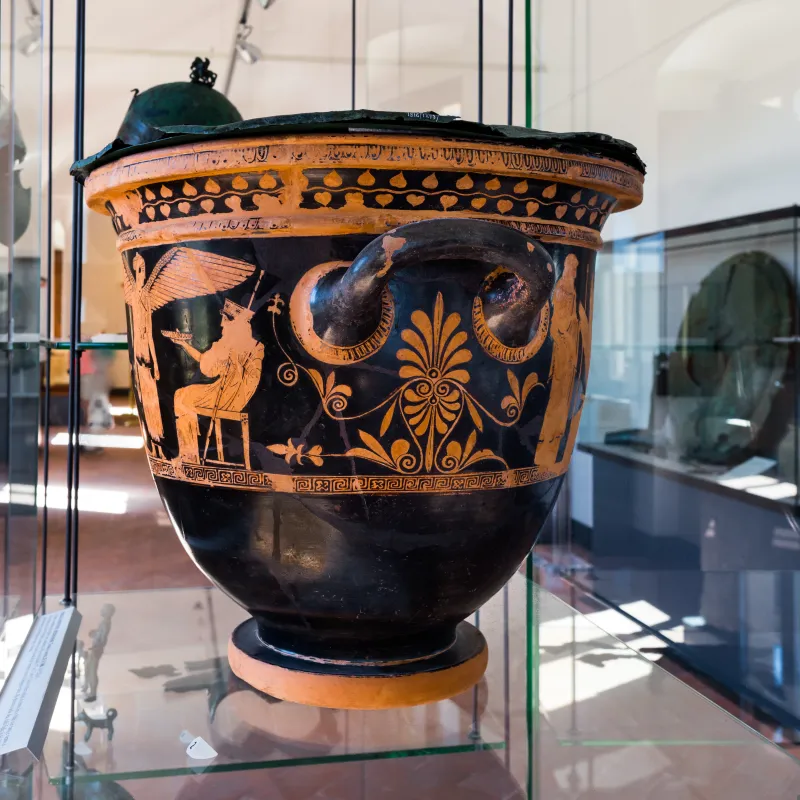Niobid Painter Arv 603 34 Triptolemos With Demeter Persephone Hermes And Keleos - Zeus And Gods 
