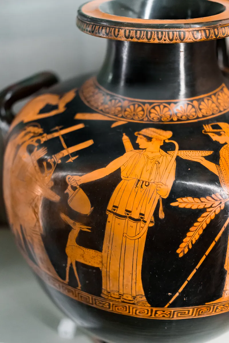 Niobid Painter - Arv 606 71 - Hermes And Apollon With Artemis And Leto - Paris Bnf Cabmed 443 - 
