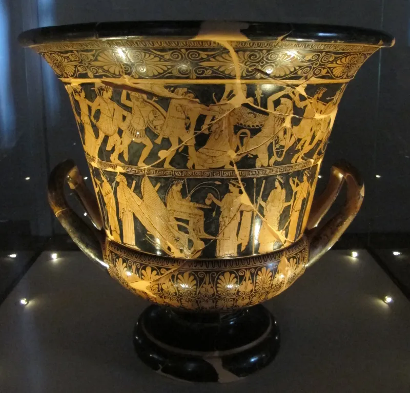 Pittore Dei Niobibi, Cratere A Calice Con Gigantomachia, Trittolemo, Demetra, Dioniso, 460 Tomba 313 Trebba 