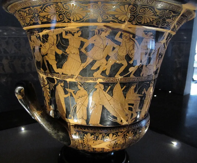 Pittore Dei Niobibi, Cratere A Calice Con Gigantomachia, Trittolemo, Demetra, Dioniso, 460 Tomba 313 Trebba 
