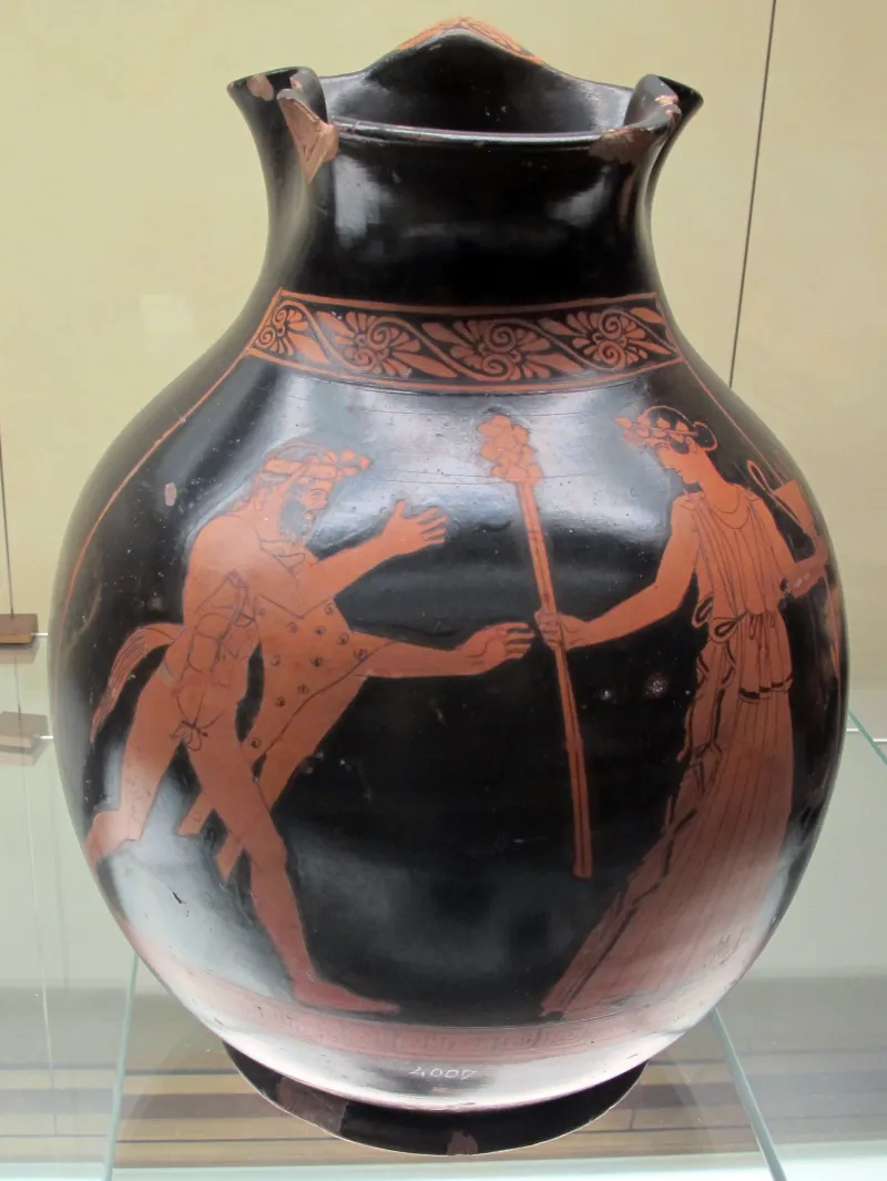Pittore Dei Niobidi, Oinochoe Con Satiro Che Insegue Una Menade, 460-50 