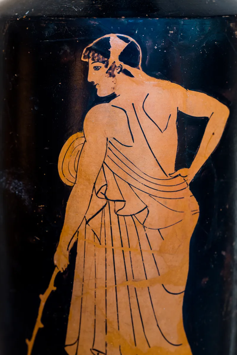 Oedipus Painter Arv 452 Extra Draped Youth Leaning On His Stick 